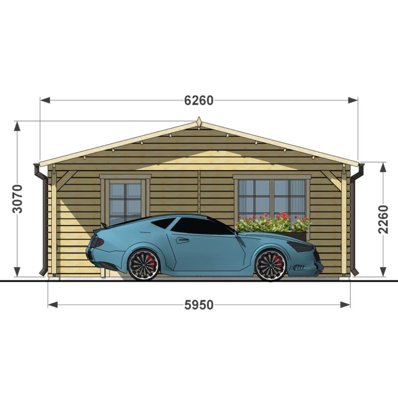 Garage 6x6 double + carport f3-min