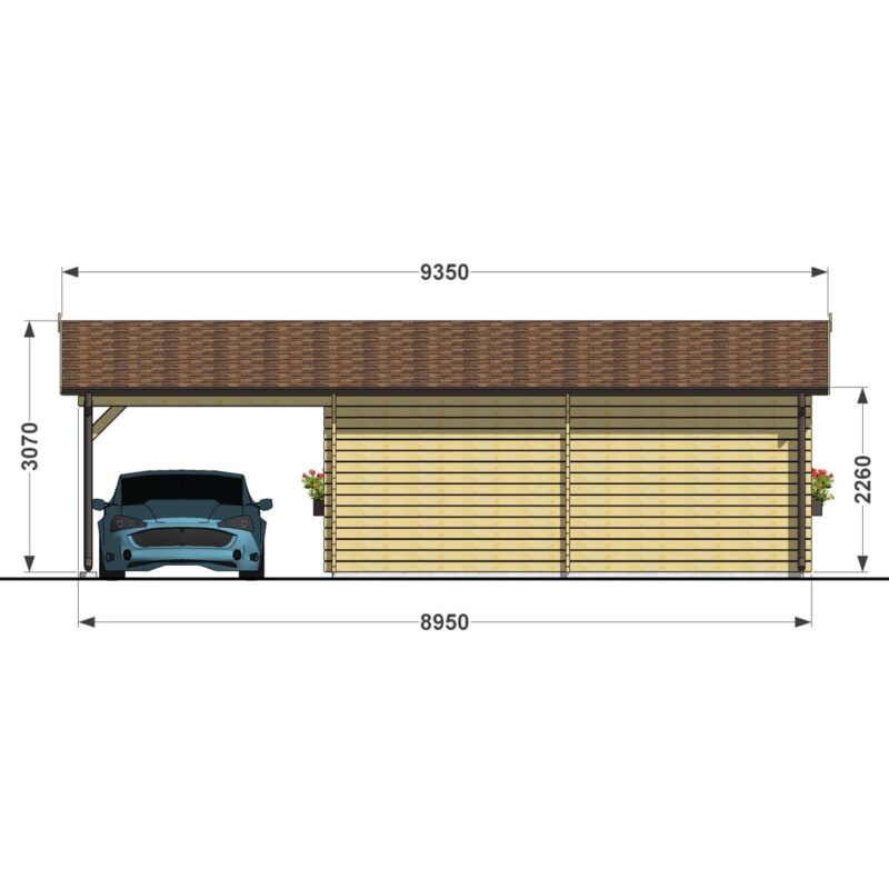 Garage 6x6 double + carport f4-min