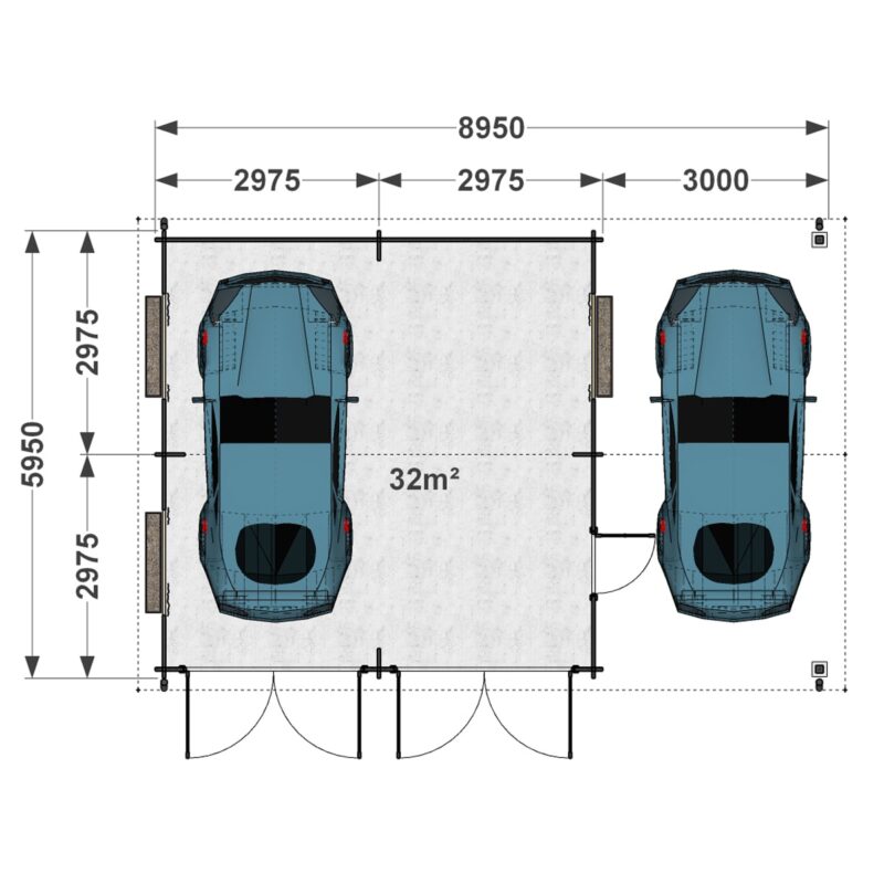 Garage 6x6 double + carport p1-min