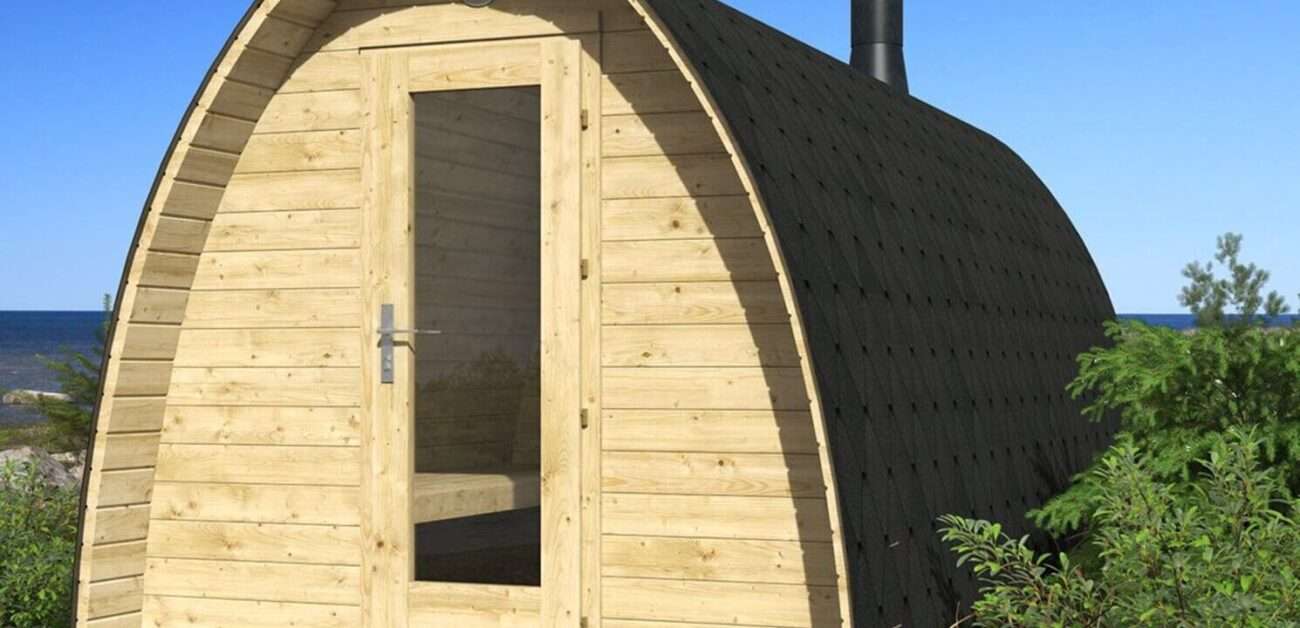 sauna z drewnianych belek