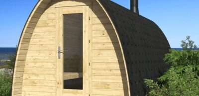 sauna z drewnianych belek