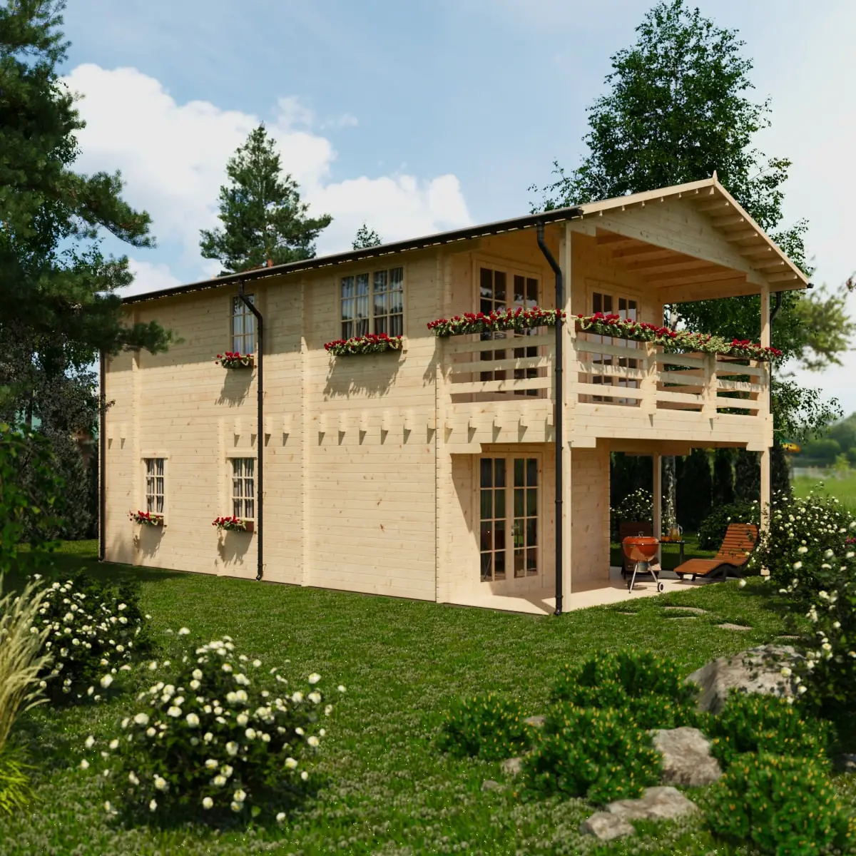 domek letniskowy z balkonem