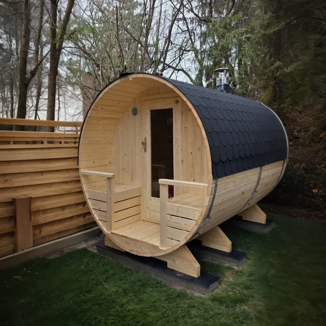 sauna ogrodowa beczka